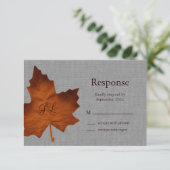 Orange Linen Mit Monogramm UAWG RSVP Karte (Stehend Vorderseite)