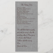 Orange Linen Mit Monogramm Wedding Program Programm (Rückseite)