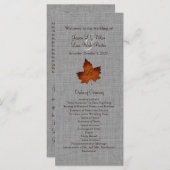 Orange Linen Mit Monogramm Wedding Program Programm (Vorne/Hinten)