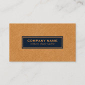 Orange Linen Texture & Blue Background Visitenkarte (Vorderseite)