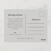 Orange Linie Blume Hochzeit Foto danke Postkarte (Rückseite)