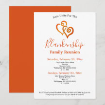 Orange Linked Hearts Family Wiedersehen Template