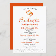 Orange Linked Hearts Family Wiedersehen Template