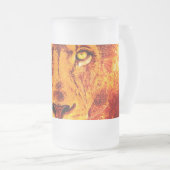 Orange Lion Face Mattglas Bierglas (VorderseiteRechts)
