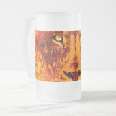 Orange Lion Face Mattglas Bierglas (Vorderseite Links)