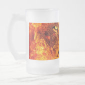 Orange Lion Face Mattglas Bierglas (Links)