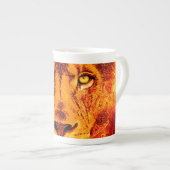 Orange Lion Face Porzellantasse (Vorderseite Rechts)