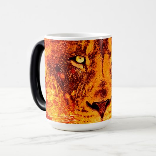 Orange Lion Face Verwandlungstasse (Vorderseite Links)