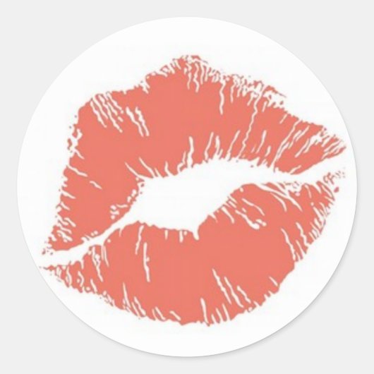 Orange Lipstick Kiss Mark Card Siegel Sticker (Vorderseite)