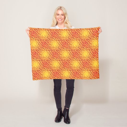 Orange Liquid Fire Interlocking Muster Fleecedecke (Beispiel)