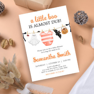 Orange Little Boo Baby Dusche Einladung