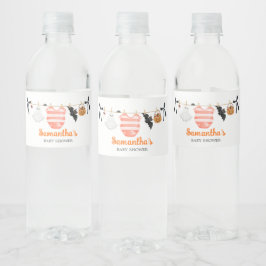 Orange Little Boo Baby Dusche Wasserflaschenetikett