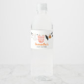 Orange Little Boo Baby Dusche Wasserflaschenetikett (Vorderseite)