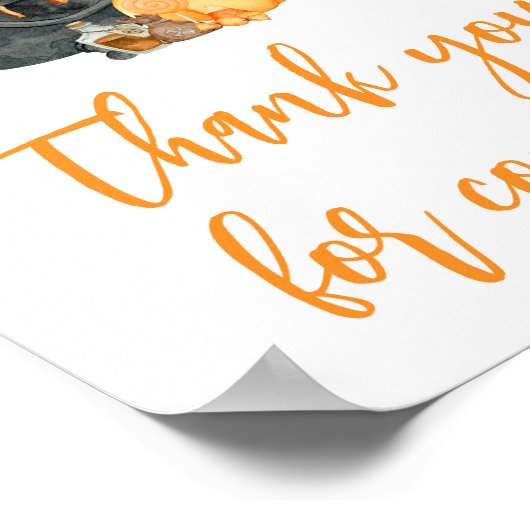 Orange Little Boo Baby Shower Vielen Dank für Ihr Poster (Ecke)