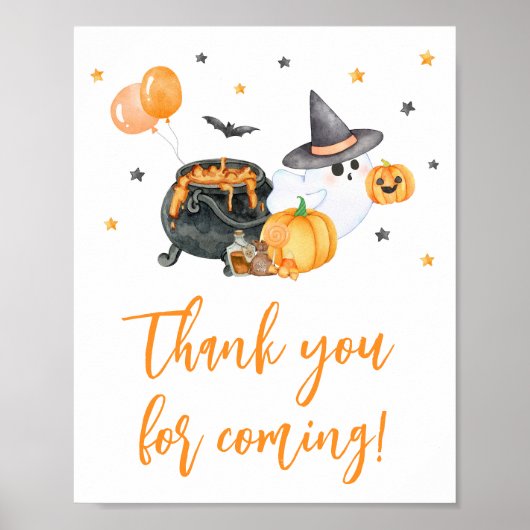 Orange Little Boo Baby Shower Vielen Dank für Ihr Poster (Vorne)