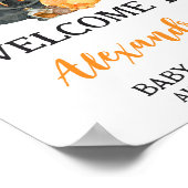 Orange Little Boo Ghost Baby Dusche Willkommen Poster (Ecke)