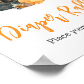 Orange Little Boo Ghost Baby Dusche Windel Raffel Poster (Ecke)