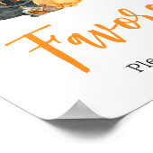 Orange Little Boo Ghost Baby Shower Favoriten Poster (Ecke)