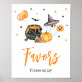 Orange Little Boo Ghost Baby Shower Favoriten Poster (Vorne)