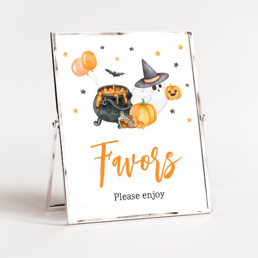 Orange Little Boo Ghost Baby Shower Favoriten Poster