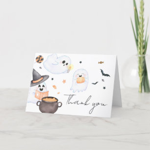 Orange Little Boo Halloween Baby Dusche Dankeskarte