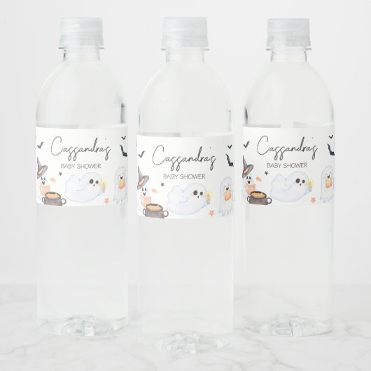Orange Little Boo Halloween Baby Dusche Wasserflaschenetikett (Flaschen)