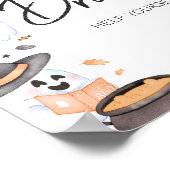 Orange Little Boo Halloween Baby Shower Drinks Poster (Ecke)