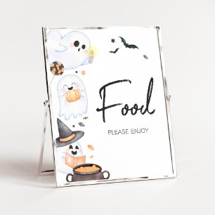 Orange Little Boo Halloween Baby Showfood Poster