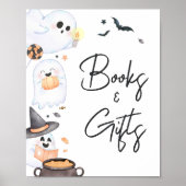 Orange Little Boo Halloween Bücher und Geschenke Poster (Vorne)