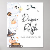 Orange Little Boo Halloween Diaper Raffle Poster (Vorne)