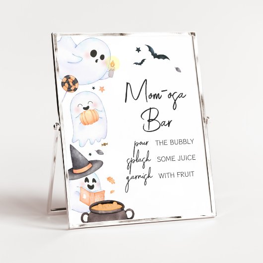 Orange Little Boo Halloween Mama Osa Bar Poster