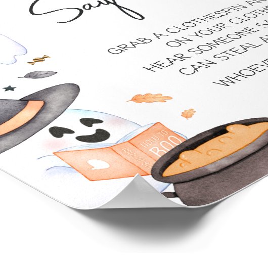 Orange Little Boo Halloween Sage Baby nicht Poster (Ecke)