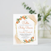 Orange Little Cutie gestreifte Babyparty-Einladung (Stehend Vorderseite)