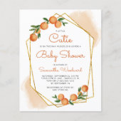 Orange Little Cutie gestreifte Babyparty-Einladung (Vorderseite)