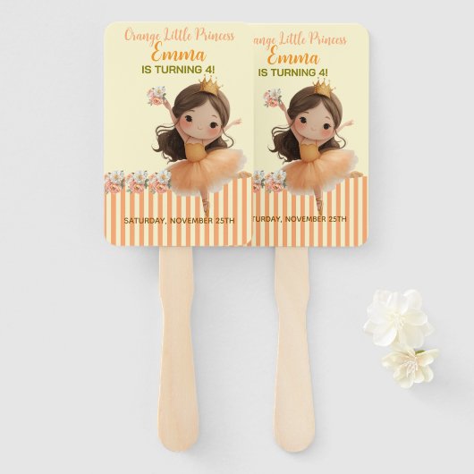 Orange Little Princess Ball Set of Fans Fächer (Vorne und Hinten)