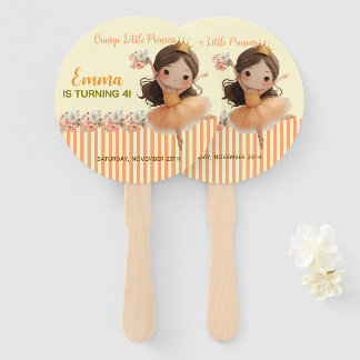 Orange Little Princess Ball Set of Fans Fächer