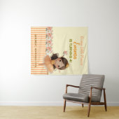 Orange Little Princess Ball Tapestry Wandteppich (Beispiel (Horizontal))