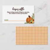 Orange Little Pumpkin Baby Duwer Diaper Raffle Begleitkarte (Vorne/Hinten)