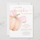 Orange Little Pumpkin Baby Shower Einladung (Vorderseite)