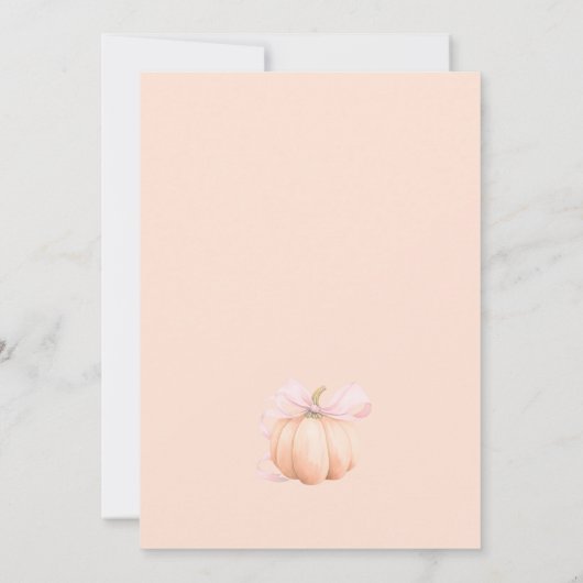 Orange Little Pumpkin Baby Shower Einladung (Rückseite)