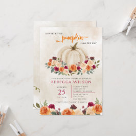 Orange Little Pumpkin Gender Neutral Baby Dusche Einladung