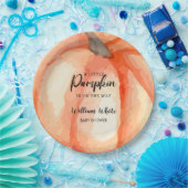 Orange Little Pumpkin Halloween Fall Baby Dusche Pappteller (Party)