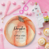 Orange Little Pumpkin Halloween Fall Baby Dusche Pappteller (Party)