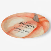 Orange Little Pumpkin Halloween Fall Baby Dusche Pappteller (Schrägansicht)