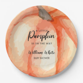 Orange Little Pumpkin Halloween Fall Baby Dusche Pappteller