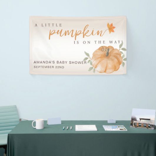 Orange Little Pumpkin Herbst Babydusche Banner (Messeveranstaltung)