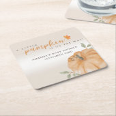 Orange Little Pumpkin Herbst Babydusche Rechteckiger Pappuntersetzer (angewinkelt)