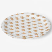 Orange Little Pumpkin Muster Herbstdusche Pappteller (Schrägansicht)