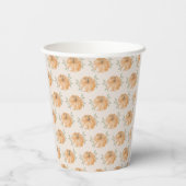 Orange Little Pumpkin Pattern Fall Baby Dusche Pappbecher (Rückseite)