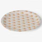 Orange Little Pumpkin Pattern Fall Baby Dusche Pappteller (Schrägansicht)